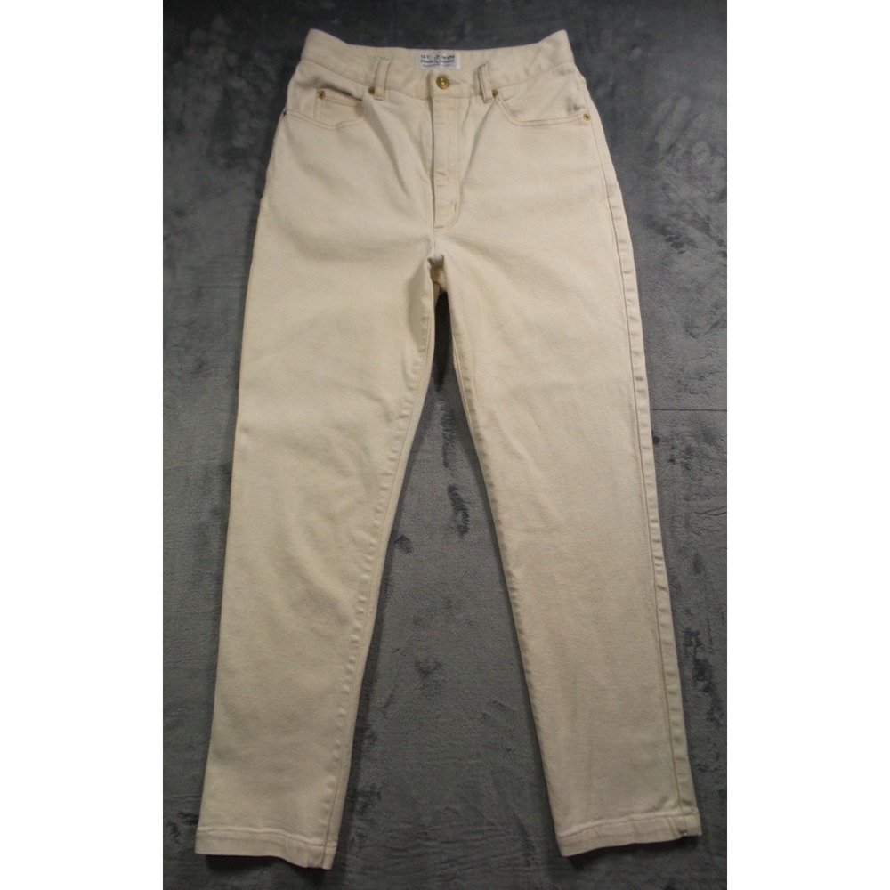 Vintage St John Jeans Womens‎ Size 10 Beige Denim Signature Stretch Designer USA